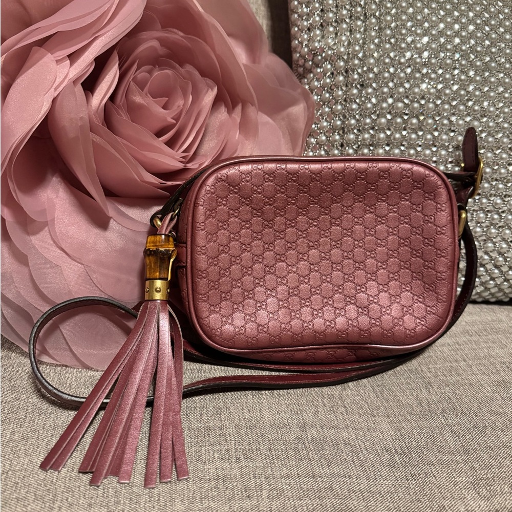 Gucci Mauve Crossbody Bag with Tassel